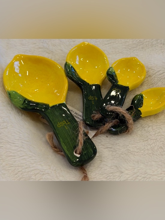 Other - New Trendy Ceramic Lemon Measuring Spoons 4 pc set, great gifts for Any Occasion